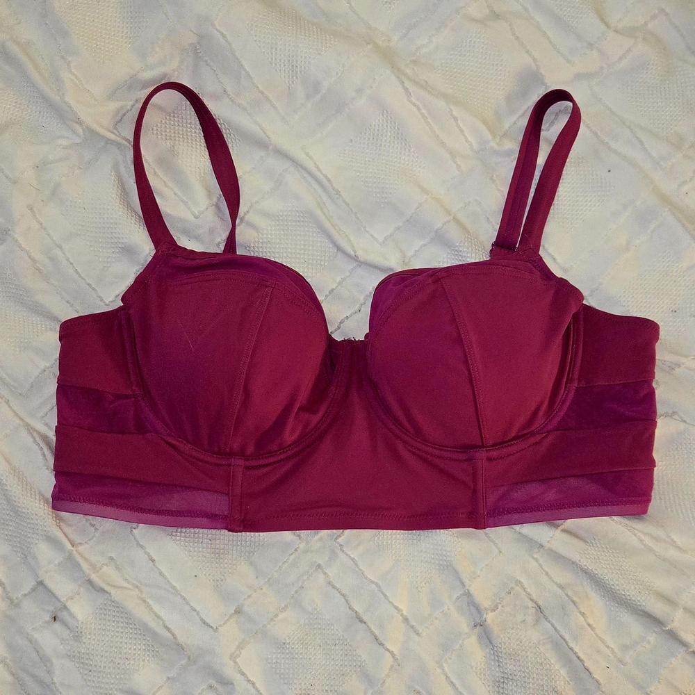 Adore Me Pink Balconette Bra with Adjustable Straps